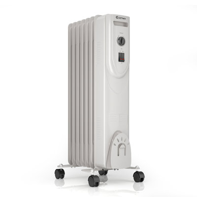 Thermostat portatif à 7 ailettes pour radiateur rempli d'huile 1500W Costway