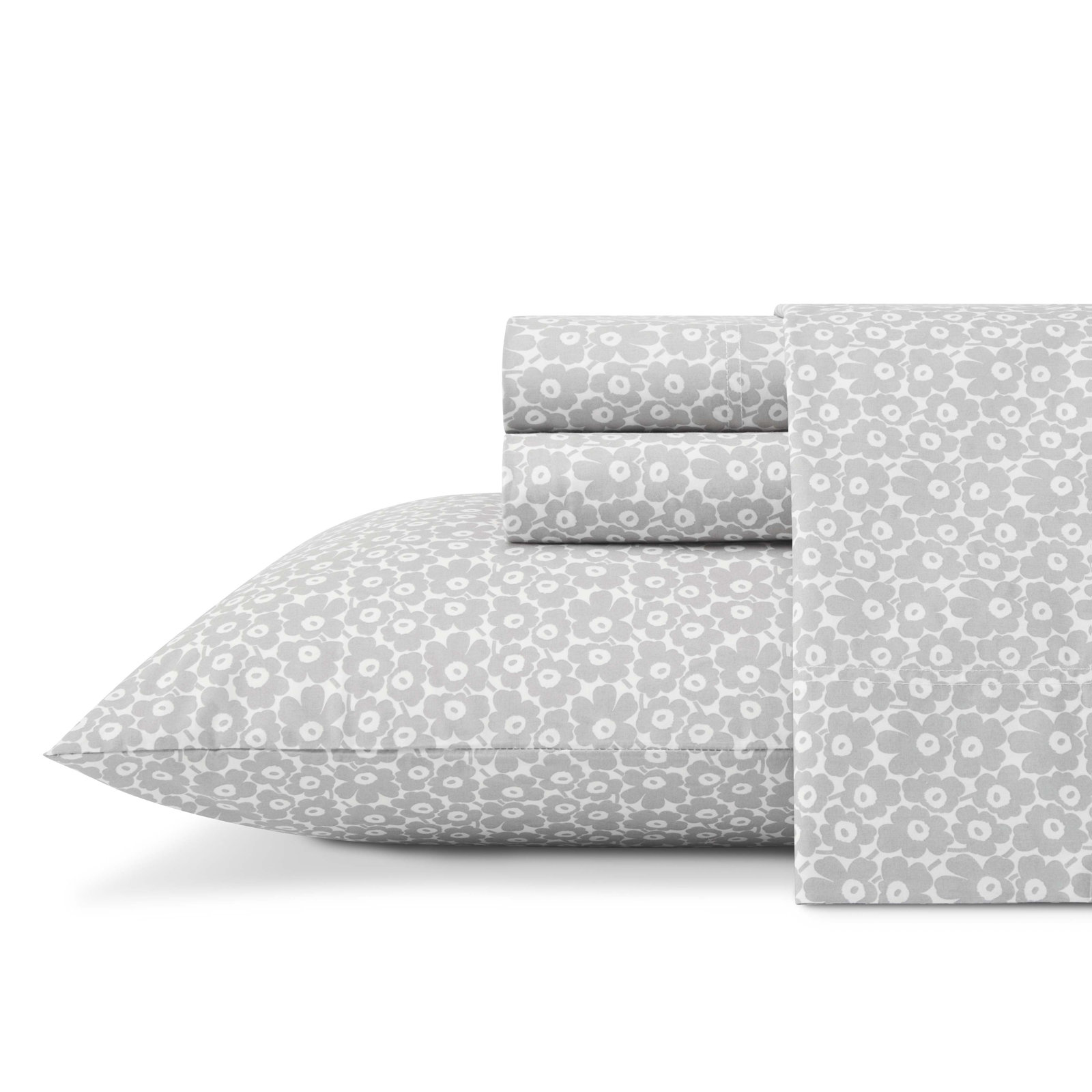 King Sheet Set with 2 King Pillowcases, Pikkuinen Unikko Grey