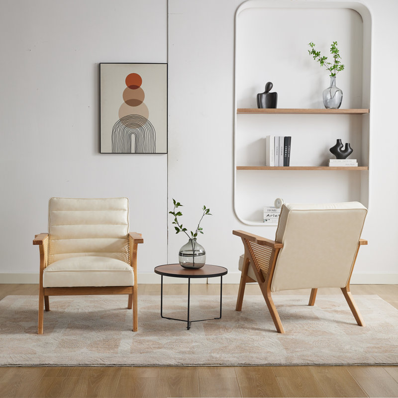 Waldemar Upholstered Armchair, Waldemar White Leather