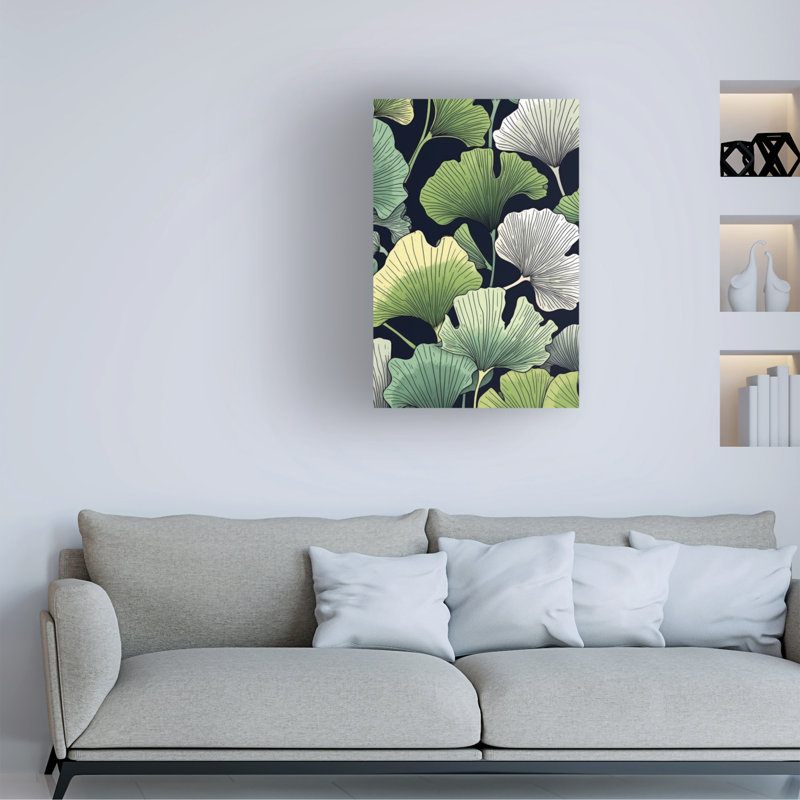 Art sur toile, 13 feuilles de bolognaise, H 12 po x l 19 po