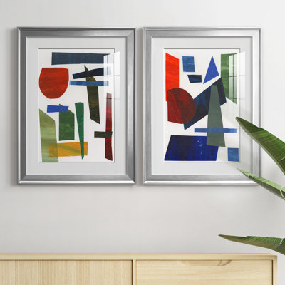 «Colorful Shapes II», reproduction encadrée de qualité supérieure - prête à être accrochée