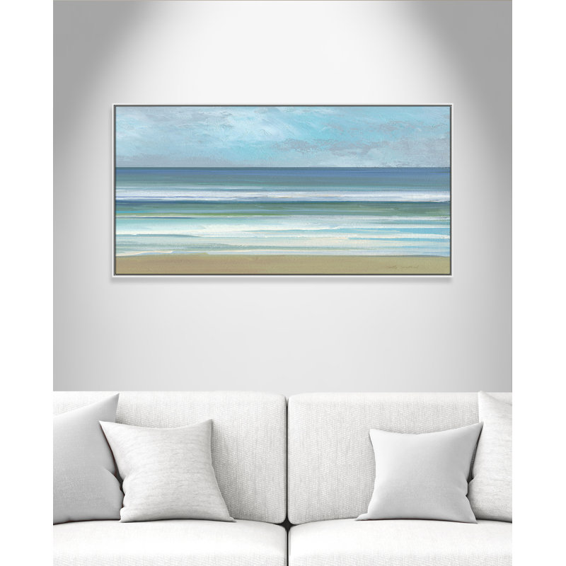 «Gentle Waves II» par Sally Swatland, H 31,5 po x l 61,5 po, Blanc