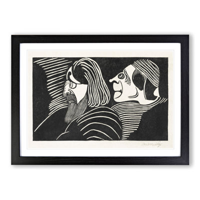 Two Male Heads by Samuel De Mesquita - Framed Print