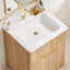 Meuble-lavabo sur pied de 61 cm (24 po) avec lavabo simple, portes cannelées et rangement, naturel-505760984-506938091