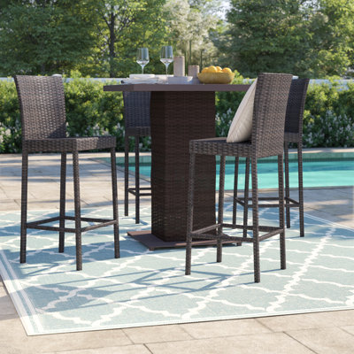 Stratford High-Density Polyethylene (HDPE) Wicker Outdoor Stool