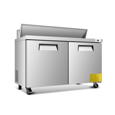 Table de préparation à salade commerciale pour réfrigérateur de 60 pouces en acier inoxydable avec planche à découper
