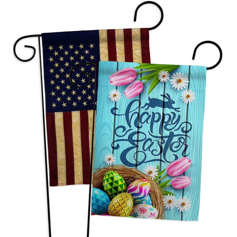 Double Sided 18.5'' H x 13'' W Polyester Easter Garden Flag