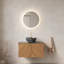 Meuble-lavabo mural 30 po avec lavabo, meuble-lavabo mural moderne en contreplaqué avec portes doubles, comptoir en pierre frittée noire et cuve en céramique noire