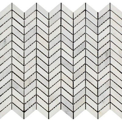 Carreau de marbre et de mosaïque en marbre à chevrons