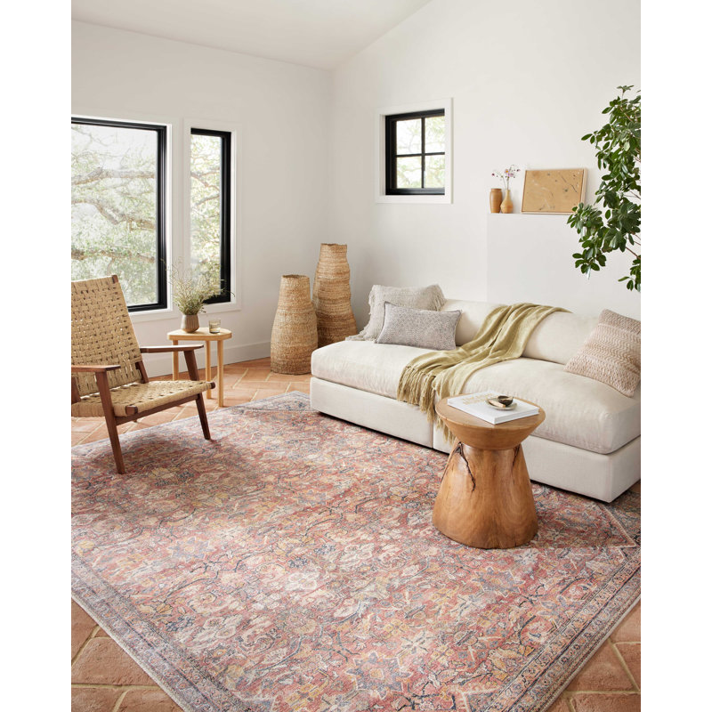Adrian Rust Denim Oriental Runner Rug 2'6" x 12'