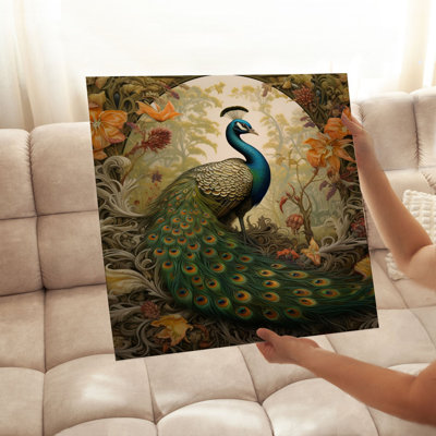 Animaux, reproduction d'art sans cadre William Morris Peacock Bird VI Cottage