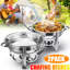Stainless Steel Round Chafing Dish, Party Buffet Server, Buffet Accessory Warmers (set of 2)