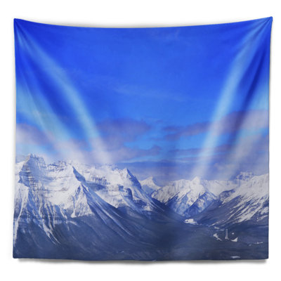 Paysage photographie blue winter mountains tapisserie