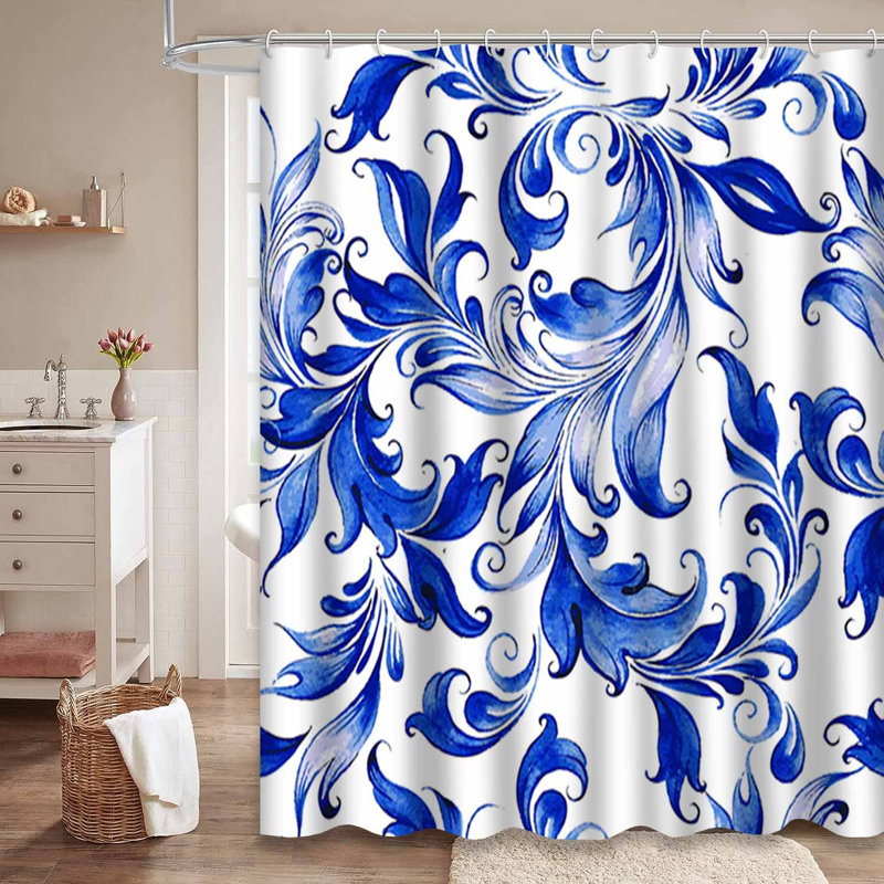 Rideau de douche abstrait à aquarelle abstraite avec 12 crochets, L 72 po x l 78 po