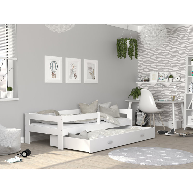 European Toddler (80 x 160cm) Drawer Bed, White, No