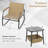 3 Piece Wood Rocking Bistro Set with Storage Bag PS Armrests & Tabletop Metal Frame Brown