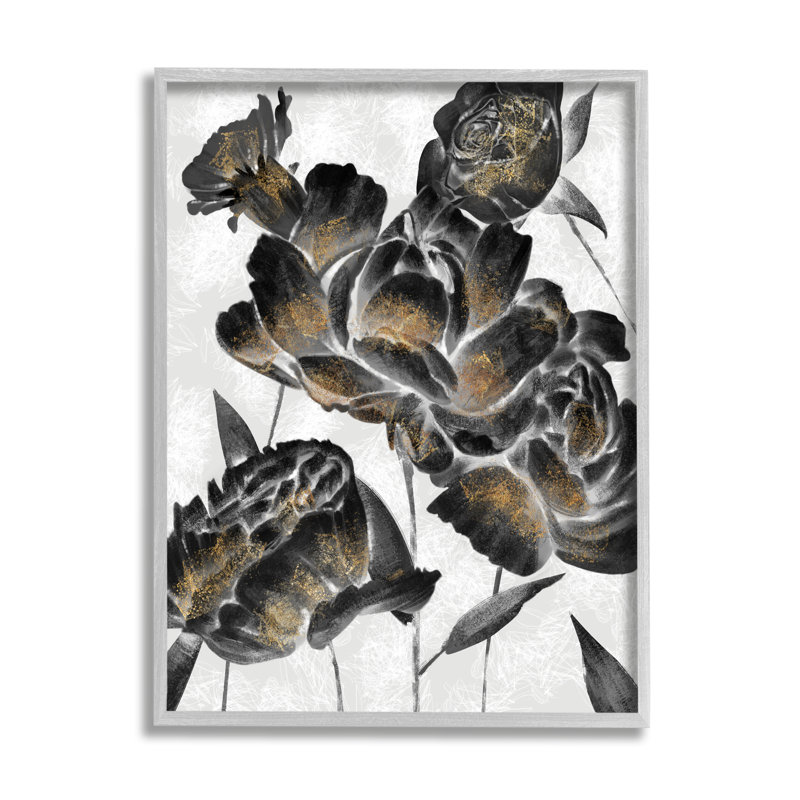 Blooming Black Roses - impression, H 30 po x l 24 po, Estampe numérique Farmhouse