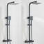 Thermostatic Exposed Bathroom Shower Mixer Twin Head Large Bar Set Square Valve