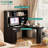 L Shaped Desk With Charger,Computer Desk With Drawers,Bookshelf,Modern Corner Desk,Home Office Desk,L-Shaped Study Table Writing Desk-1125426569