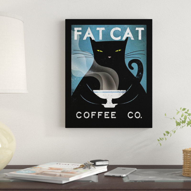«Fat Cat Coffee Company» par Ryan Fowler, affiche vintage encadrée