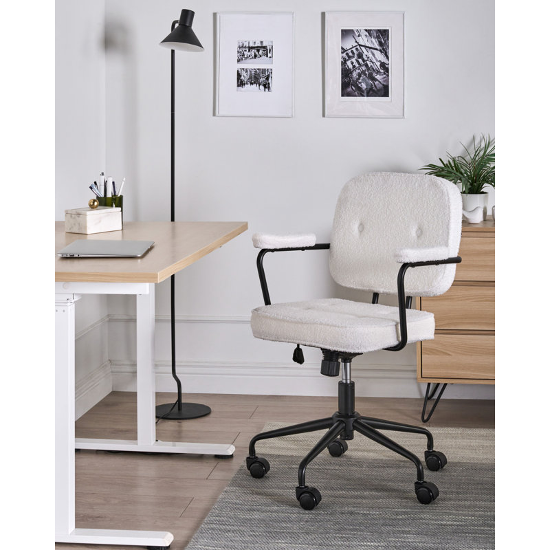 Office Chair, Boucle, White