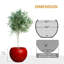 Pot à fleurs Kobe Nest intérieur / extérieur en fibre de strass Kute - rouge véritable P 16 po (ouverture 10,7 po)-114366449-116641544