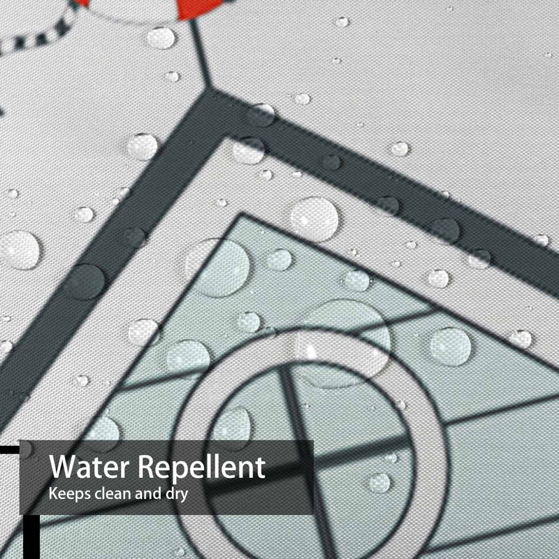 Rideau de douche imperméable à l'eau avec 12 crochets Beach House, L 72 po x l 78 po