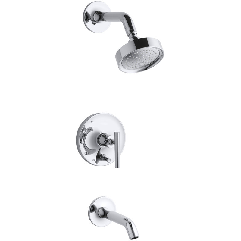 Purist® Pressure-Balancing Thermostatic Tub and Shower Faucet, Polished Chrome, 2.5 GPM, Lever Handle