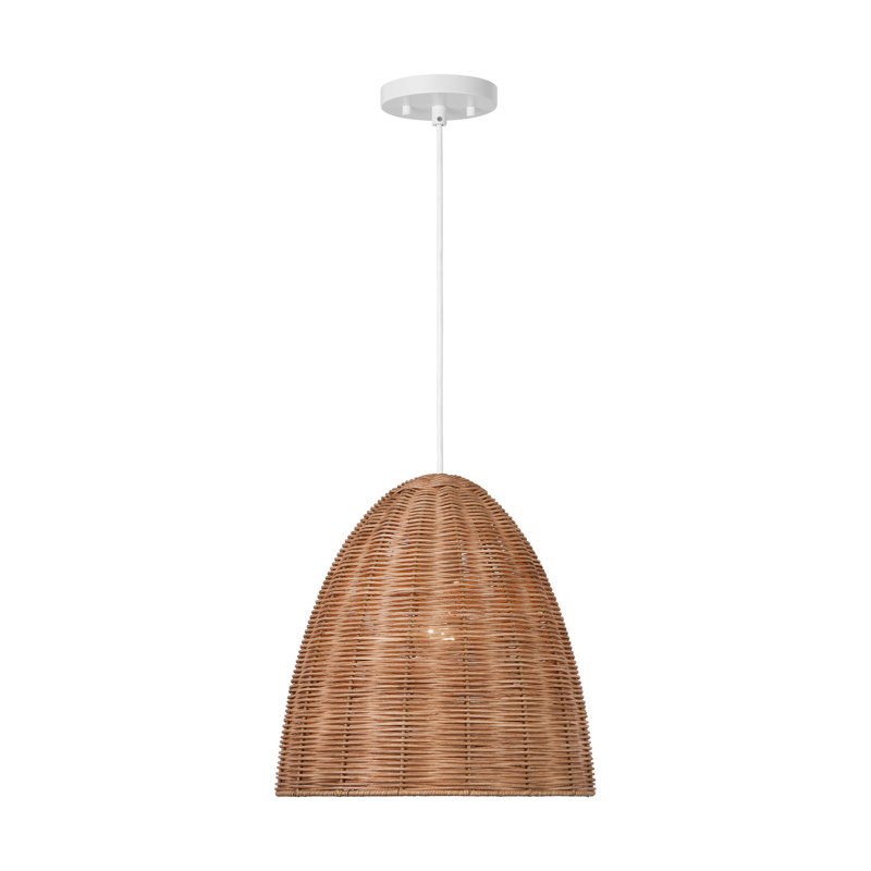 Luminaire suspendu Norman , Blanc / Brun, H 83 po x l 13,375 po x P 13,375 po