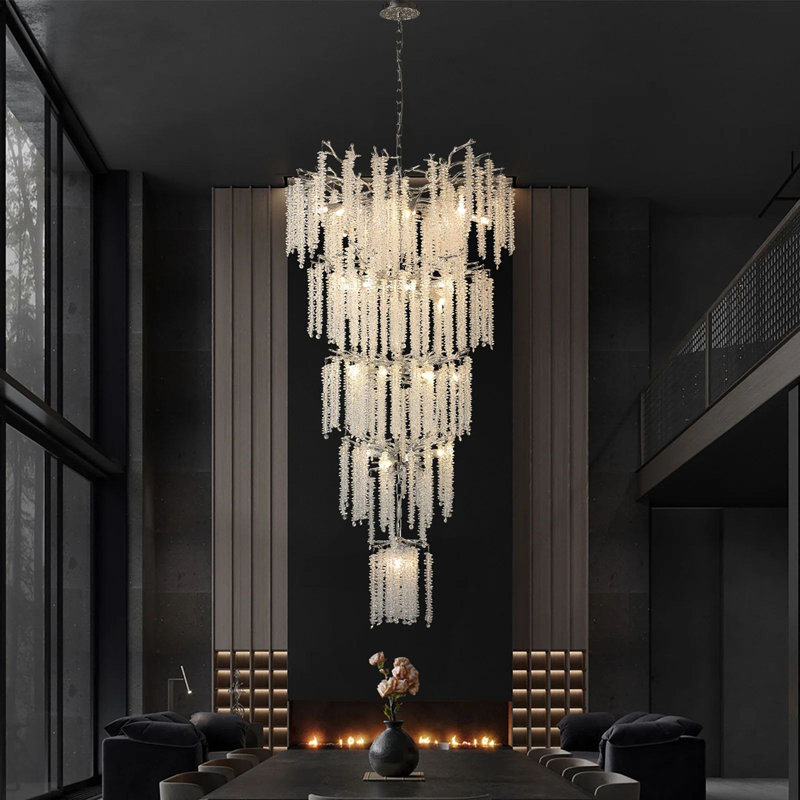 Crystal Chandelier For High Ceilings Tree Branch Chandelier, Large Chandeliers For Foyer Entryway Staircase Living Room