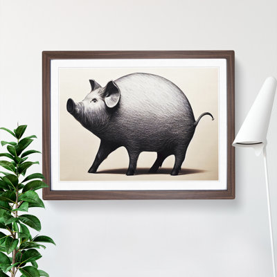 Pig Illustration - Single Picture Frame Print