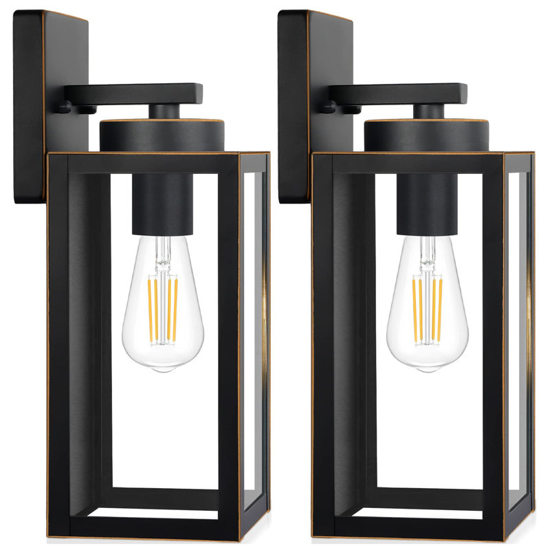 2-Pack Outdoor Wall Light Fixtures, Bronze