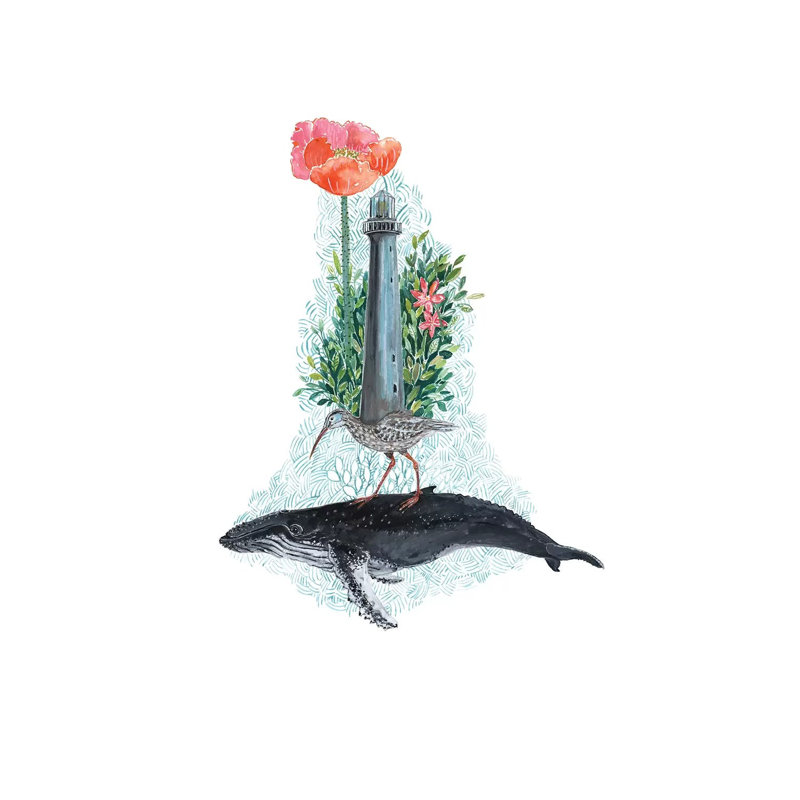 Humpback Whale Dreams by Miri Eshet - Wrapped Canvas Gallery-Wrapped Canvas Giclée, 20.32 cm H x 30.48 cm W