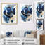 Impression sur toile monochrome de poissons bleus et blancs-1419249913-1419249912