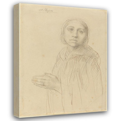 «Study of Woman Praying» par Alphonse Legros - Art mural sur toile tendue avec châssis