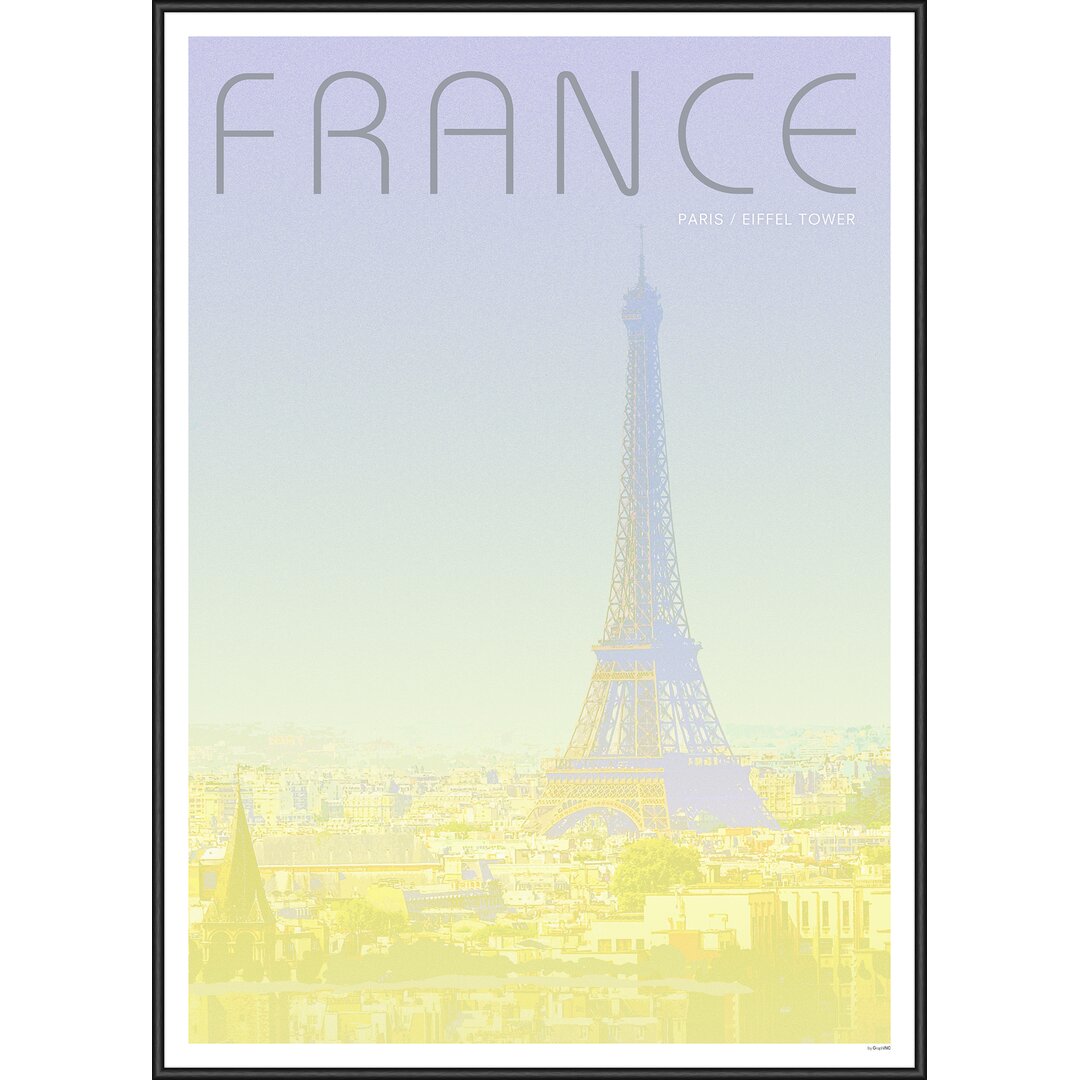 Gerahmtes Poster „Paris Eiffel Tower“, Grafikdruck