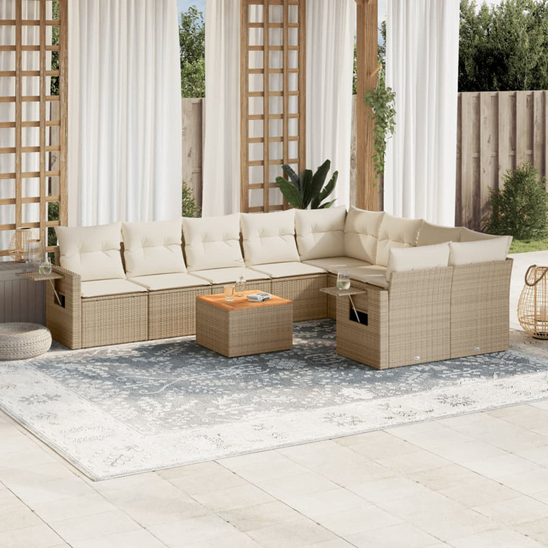 Vidaxl Garden Sofa Set Beige, Cream