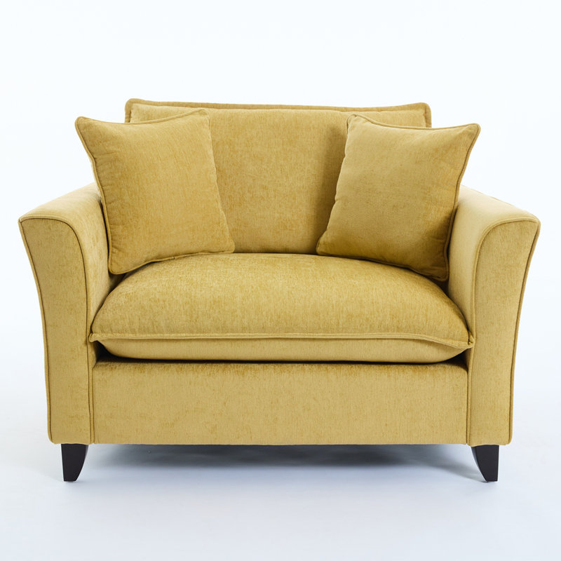 Chaise et demi confortable avec coussin, Jaune