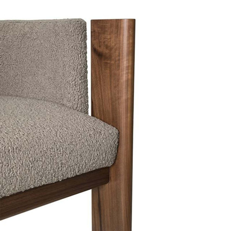Egg Designs Boucle & Walnut Occasional Chair, Gray