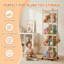 Organisateur de rangement pour animaux en peluche BrooveWave, porte-jouets en peluche en bois avec corde élastique, rangement pour jouets de grande capacité pour chambre d'enfant