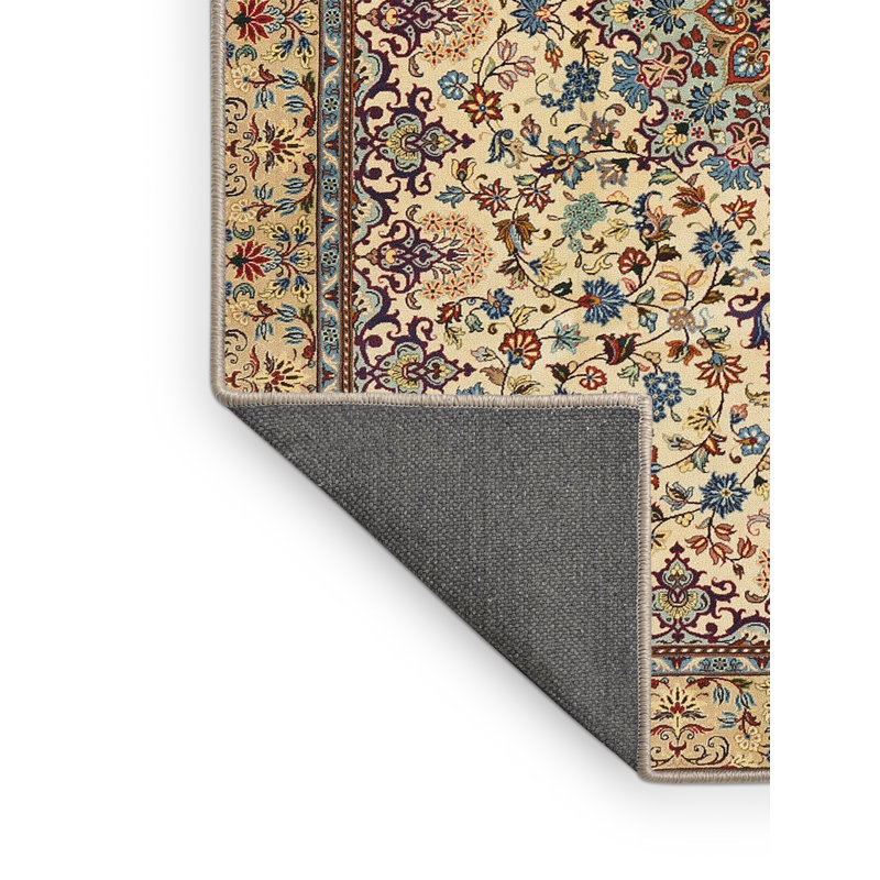 Tapis décoratif beige oriental Lilliana, Rectangle 5 pi x 7 pi