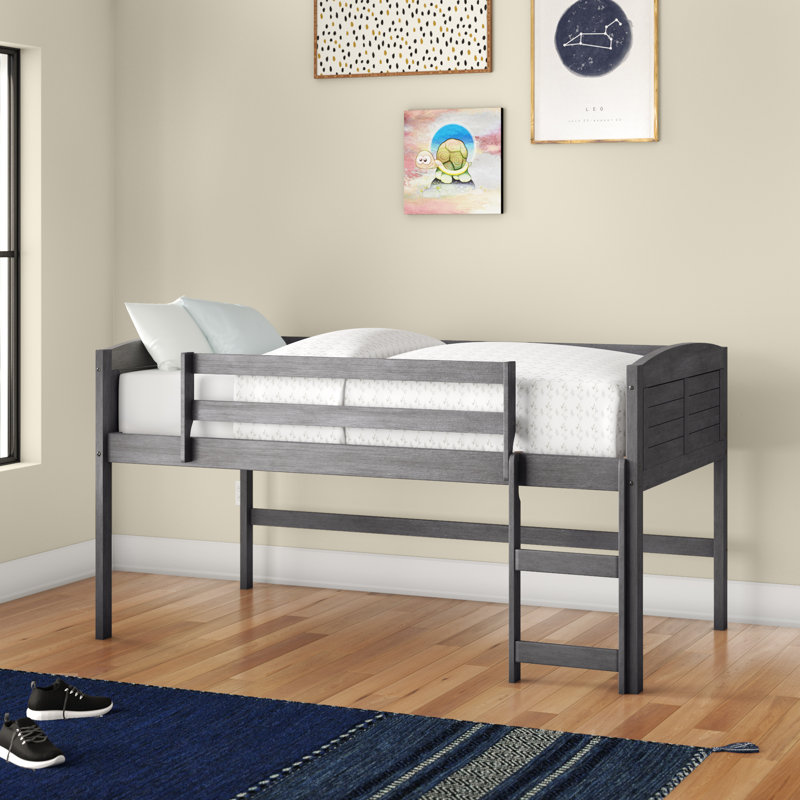 Aamil Twin Solid Wood Platform Loft Bed by Isabelle & Max™, Antique Gray