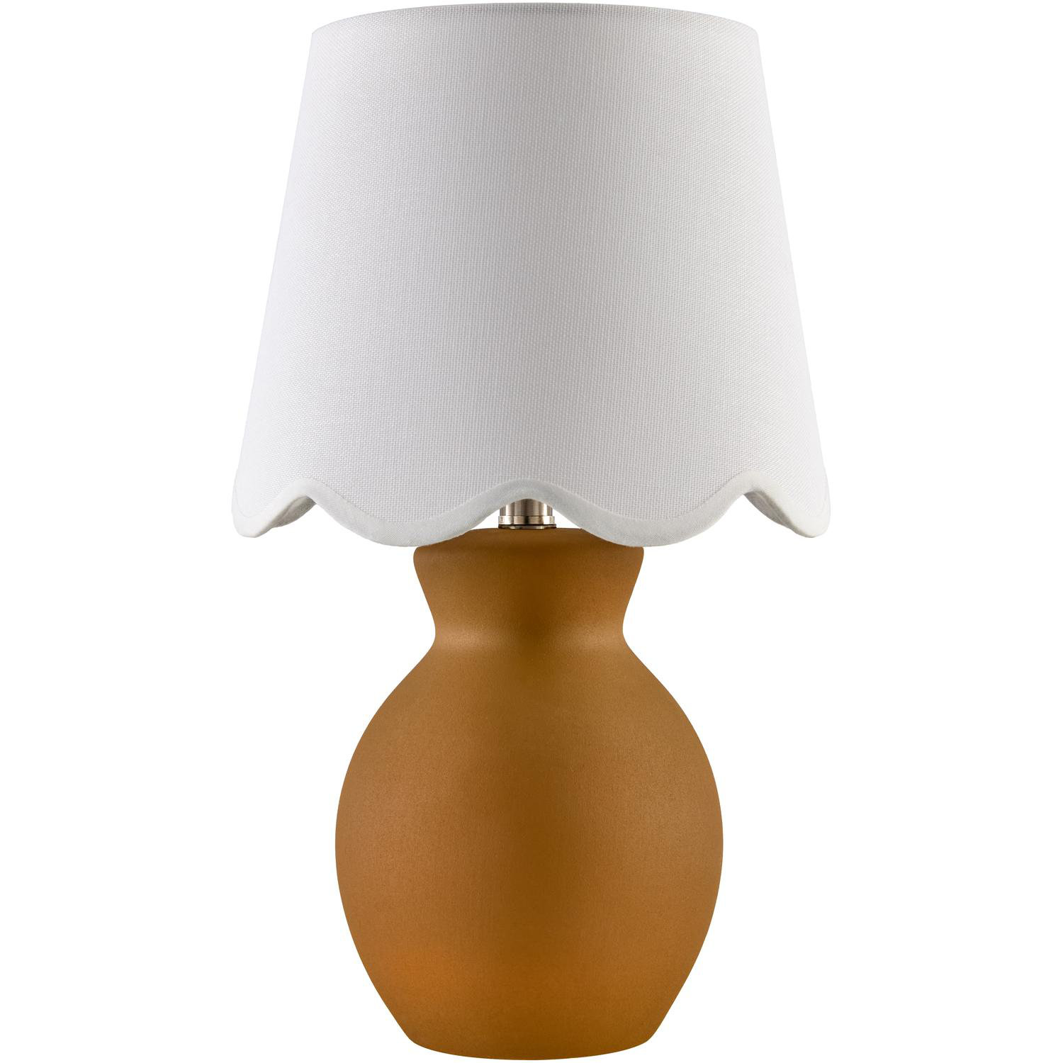 Momsen Scallop Shade Matte Lamp, Tan, White, 15"H x 8"W x 8"D