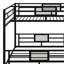 Lit simple superposé au dessus d'un lit double avec échelles, structure de lit superposé en métal en forme de L
