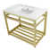 Kingston Brass Quadras 37-Inch Ceramic Console Sink with Steel Base and Shelf (8-Inch, 3-Hole)