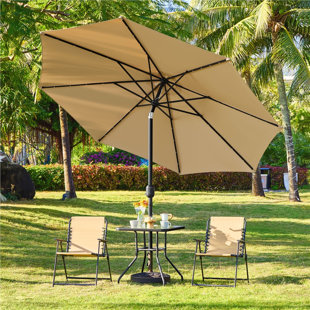 Serod 11FT Patio Umbrella Market Umbrella with 32 LED Lights