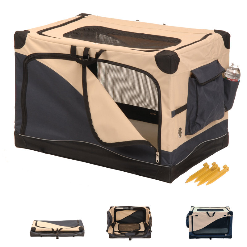 Collapsible Soft-Sided Crate with 4 Doors, Medium (19" x 20" x 30")