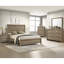 Cadre de lit simple brun avec tête de lit, esthétique contemporaine, aspect bois chaleureux, sommier tapissier nécessaire au design, bois, apparence, nécessaire-130530741