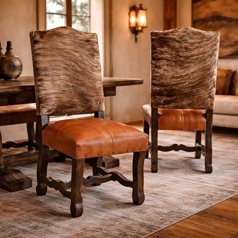 Sierra Brindle Hair-on Hide & Leather Dining Chair, Brown
