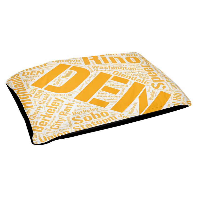 Coussin de chien « districts », Orange, Très grand (H 17 po x l 50 po x P 40 po), Denver